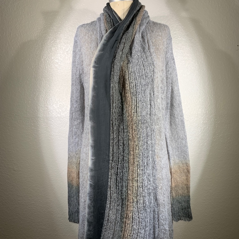 Viviana Uchitel Mohair Celt Duster Shibori Hoodie